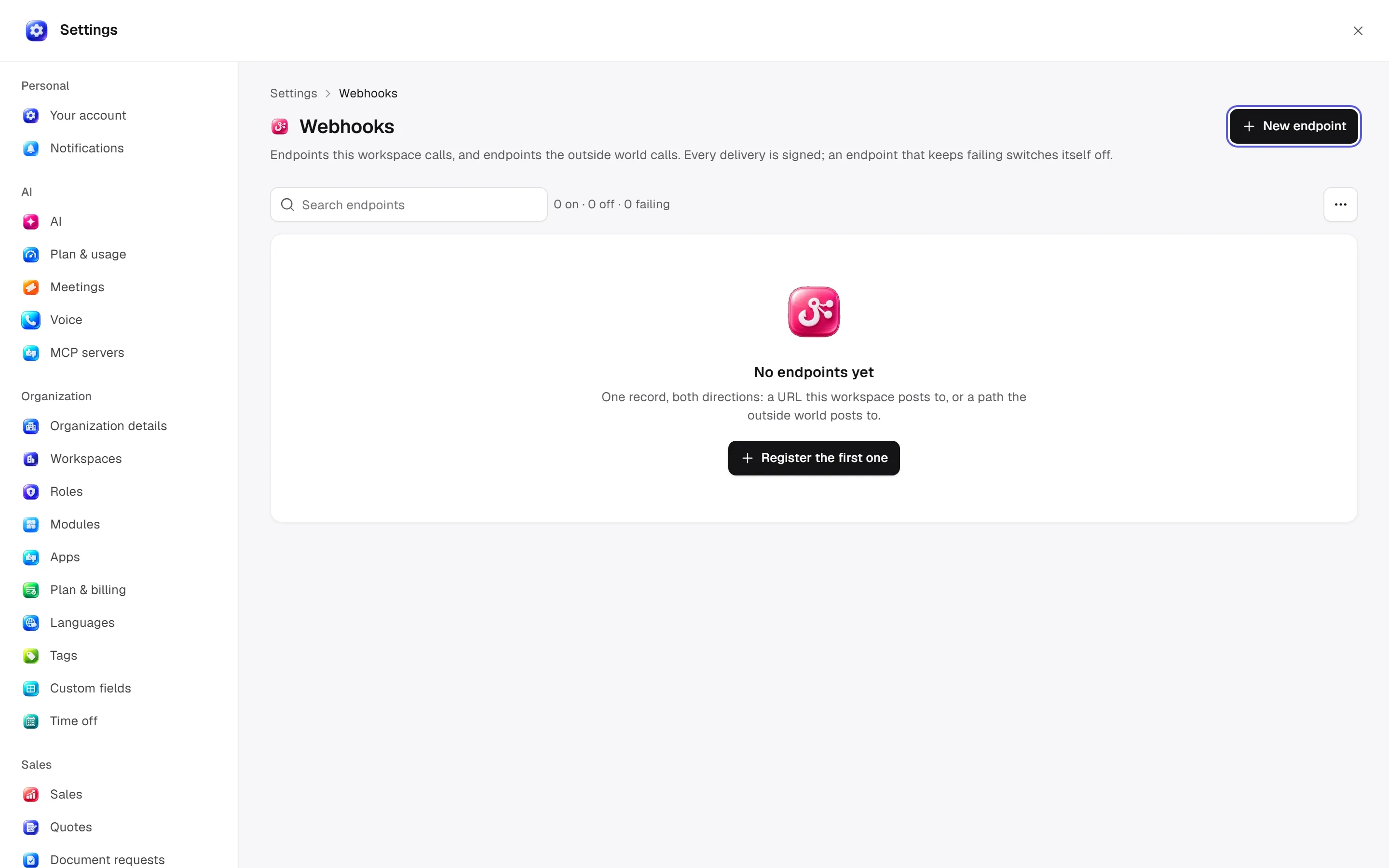 Gelişmiş ayarlar: API, webhook, işler, gizlilik ve denetim